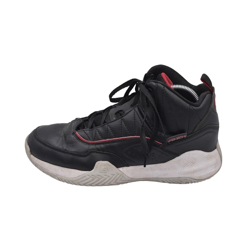 AND1 Basketball Shoes Mens Size 9 Black Red Mid Top Indoor‎ Court Sneakers